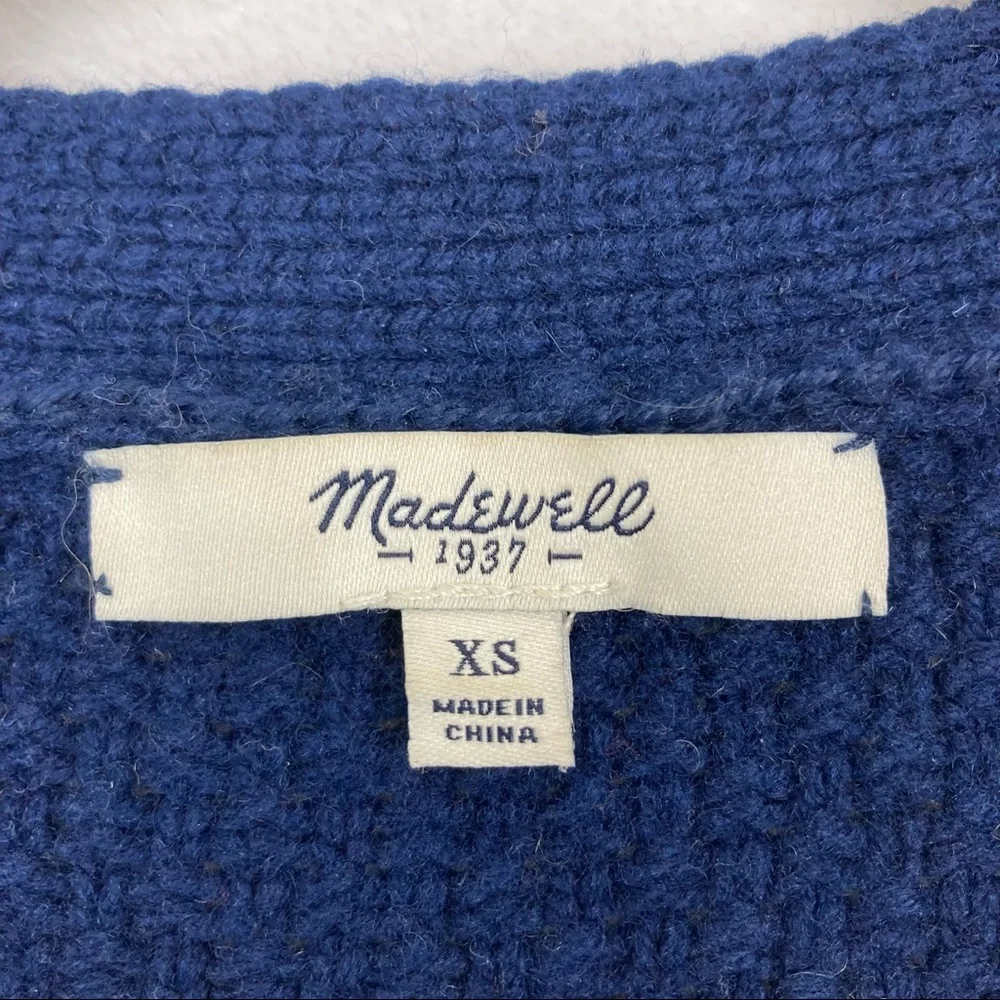 Madewell Women’s Merino Wool Fair Isle Button Cardigan sz XS